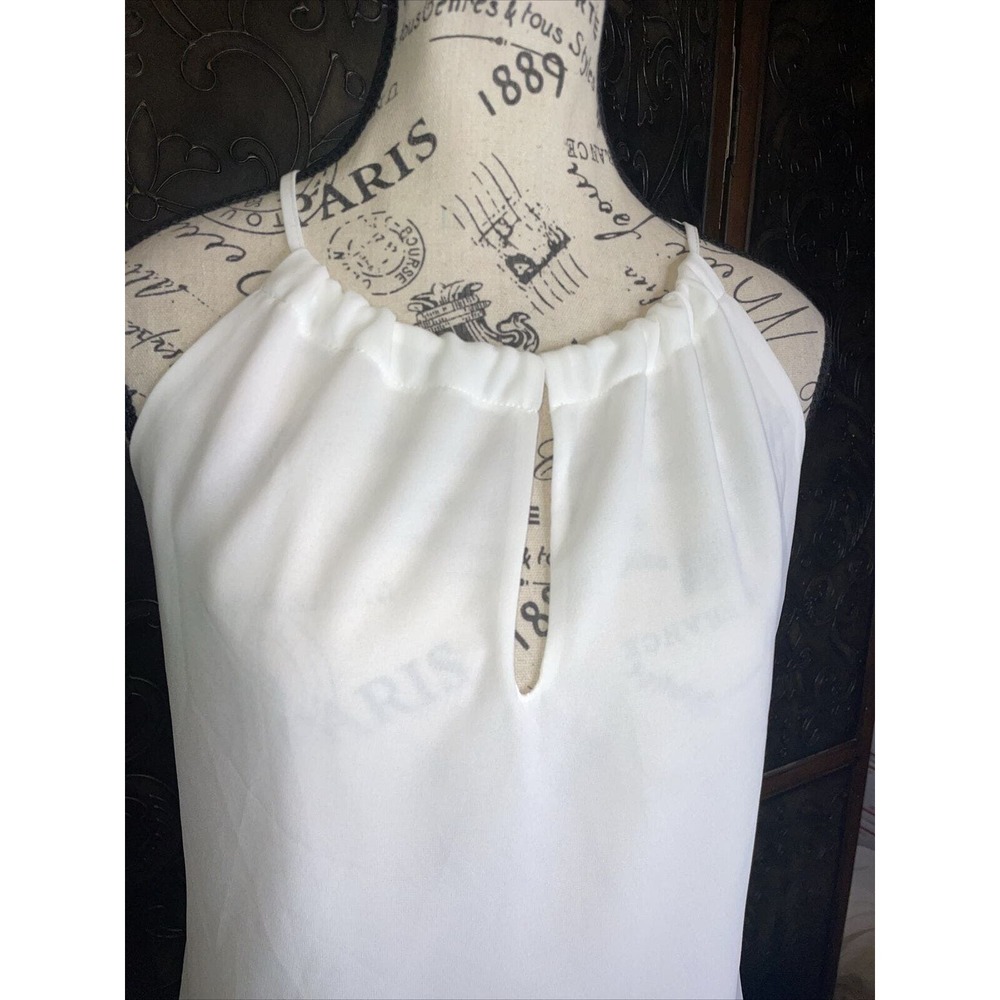 Veronicam White Sheer Tank Top / Blouse Women's‎ Size XS